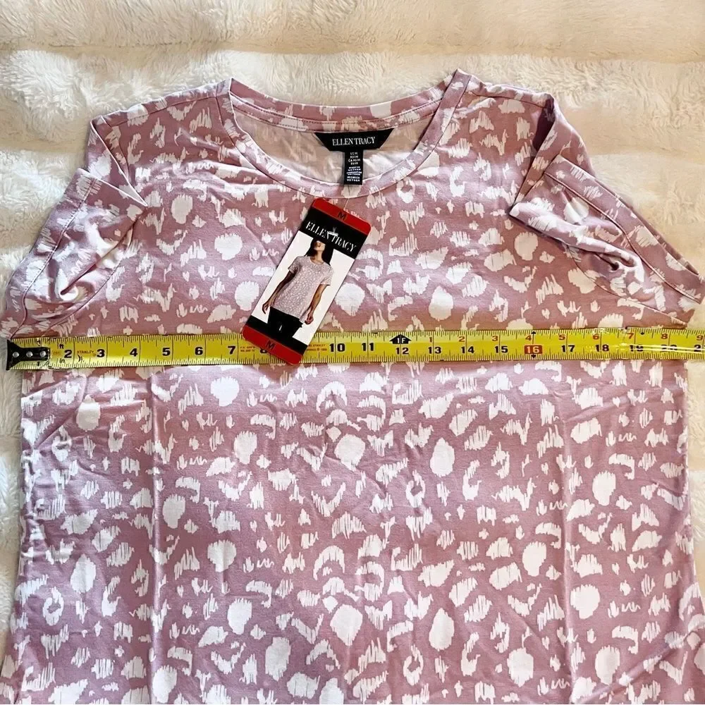 ELLEN TRACY Ladies Short Sleeve HiLo Hem Tunic Top - Picture 5 of 5